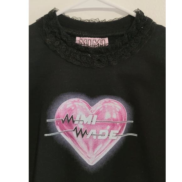 Mimi Wade Heart Palpatation Crewneck Long Sleeve Sweater Black Small 2/4 - Picture 8 of 11